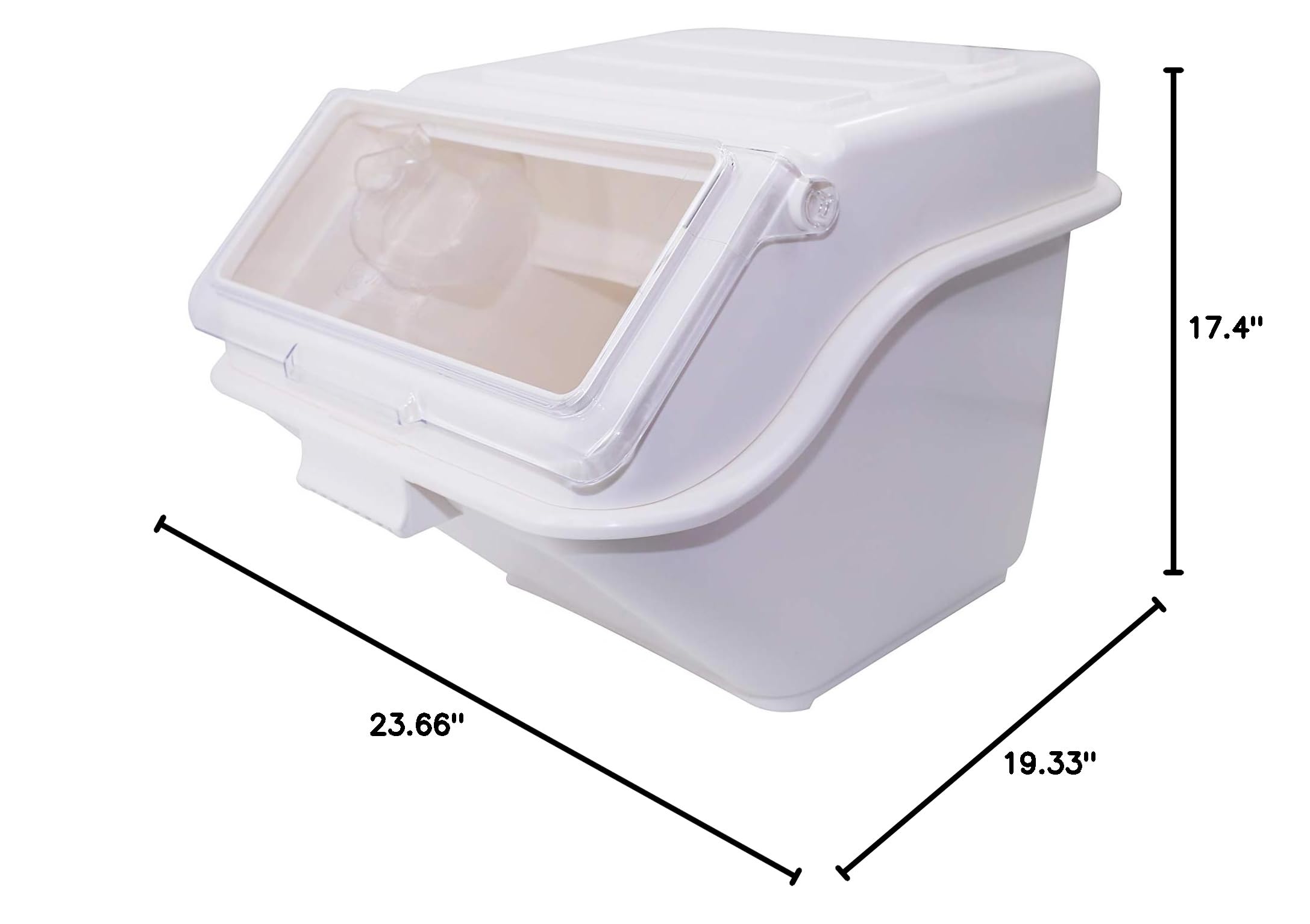 CMI Commercial ProSave 8.8 Gallon (35 Qt) Food Storage Bin with Scoop - Airtight Bulk Container for Flour, Dog Food, Rice & Dry Goods - Ideal for Home Kitchens, Restaurants & Long Term Food Storage