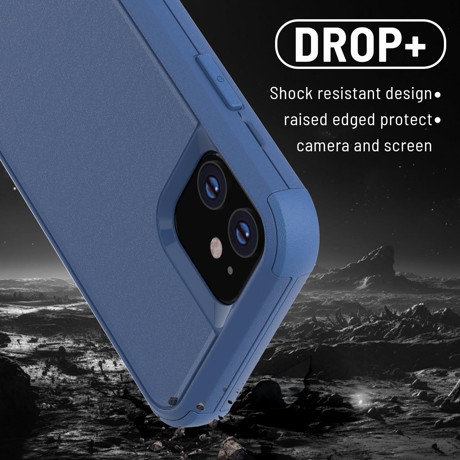 X-belmox Heavy Duty Military Grade Case for iPhone 12/12 Pro (6.1 Inch) - 3-Layer Shockproof Protection with Tempered Glass Screen Protector | Rugged Phone Cover in Sea Blue | Perfect for Outdoor, Construction & Extreme Sports Use