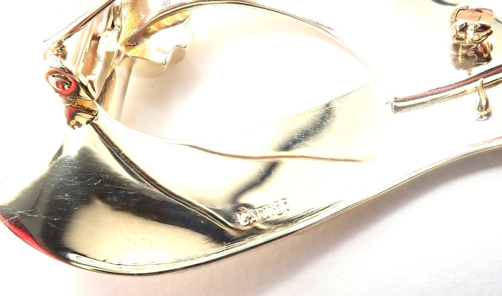 Vintage Authentic Cartier 14k Yellow Gold Art Deco Brooch Pin - Elegant Jewelry Gift for Women, Perfect for Weddings & Special Occasions
