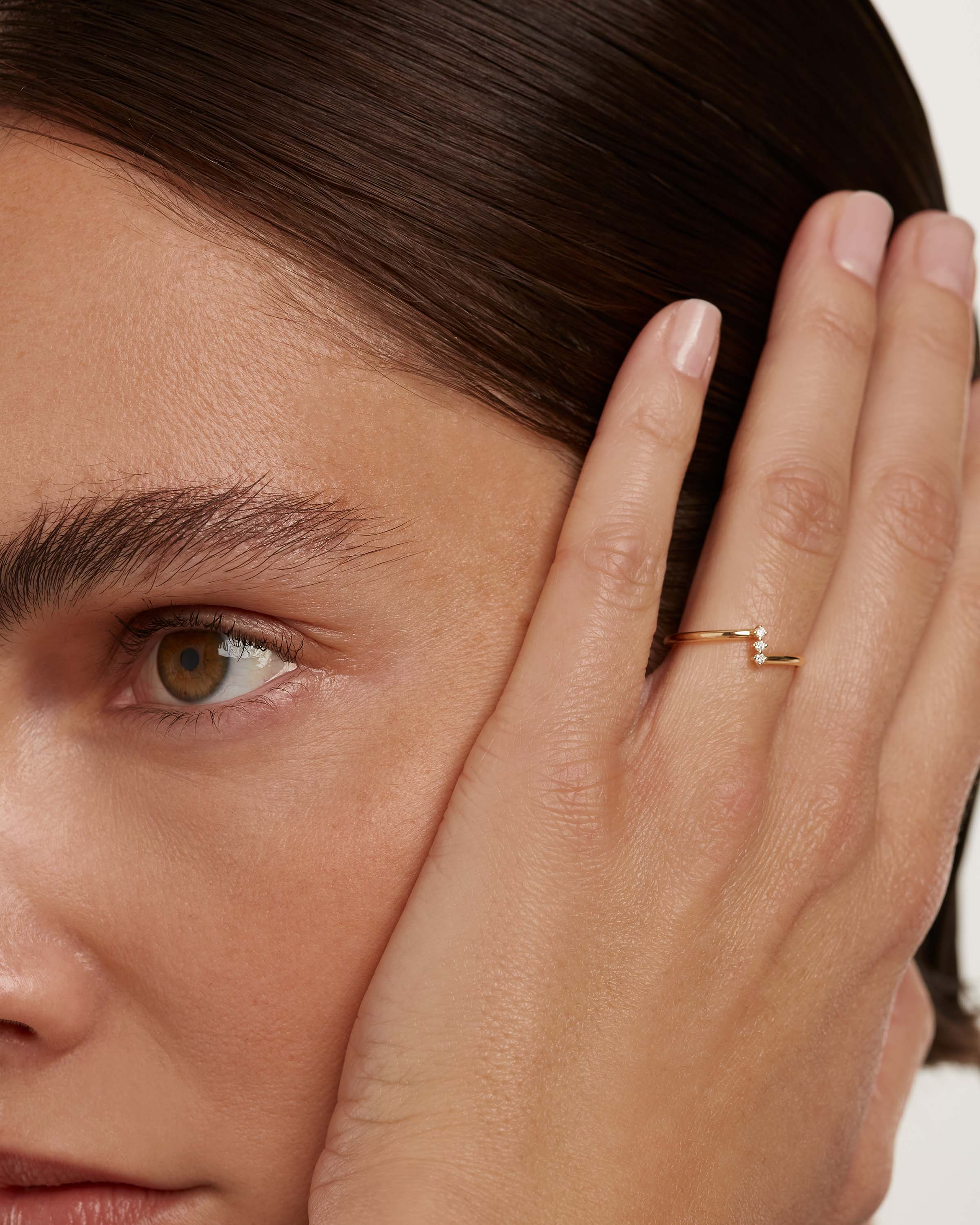 Elegant Diamond & Gold Balance Ring for Women - Perfect for Weddings, Anniversaries & Special Occasions