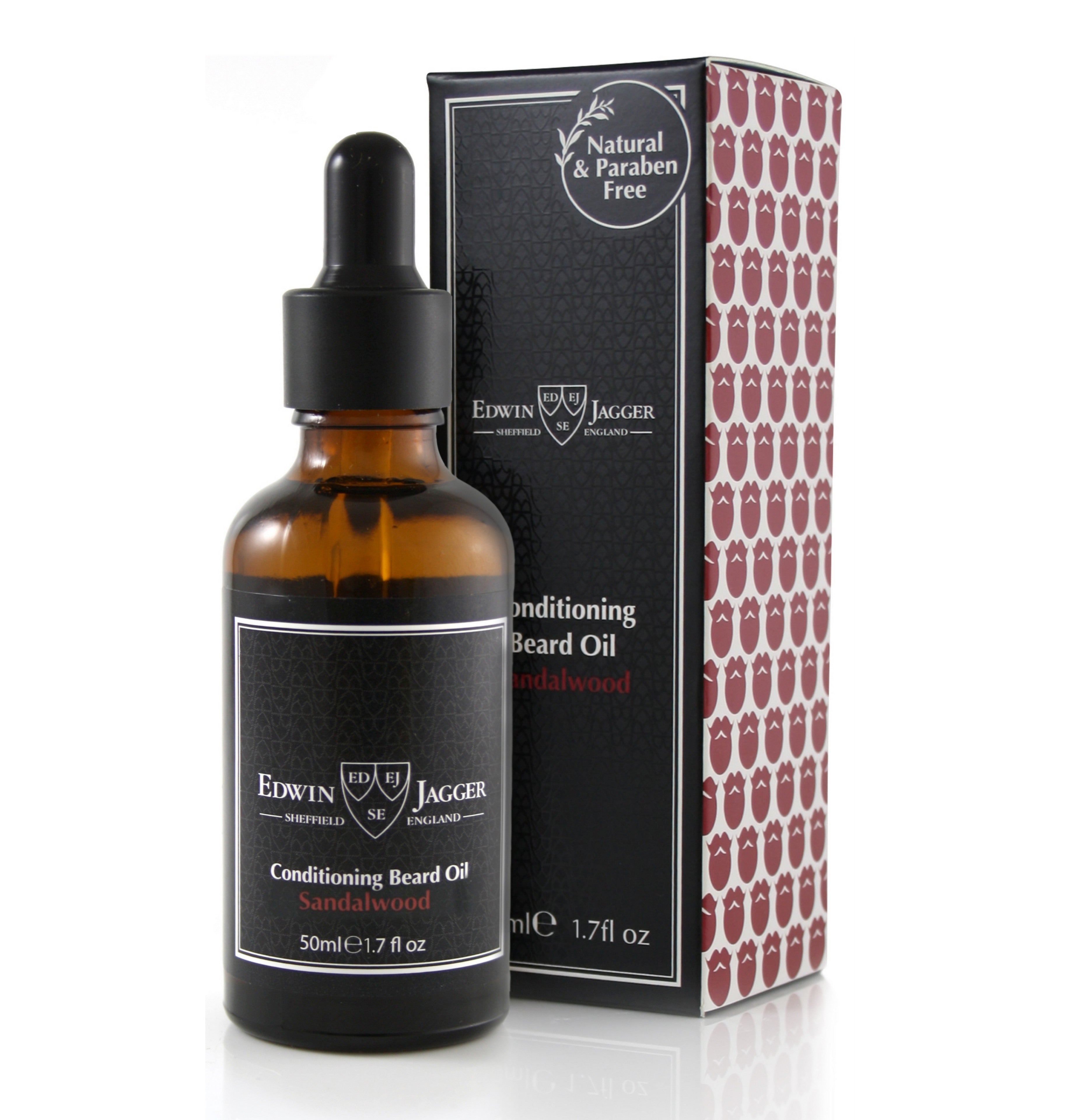 Edwin Jagger Conditioning Beard Oil for Men - 50ml Sandalwood Scented - Softens & Nourishes Facial Hair - Perfect for Daily Grooming & Styling