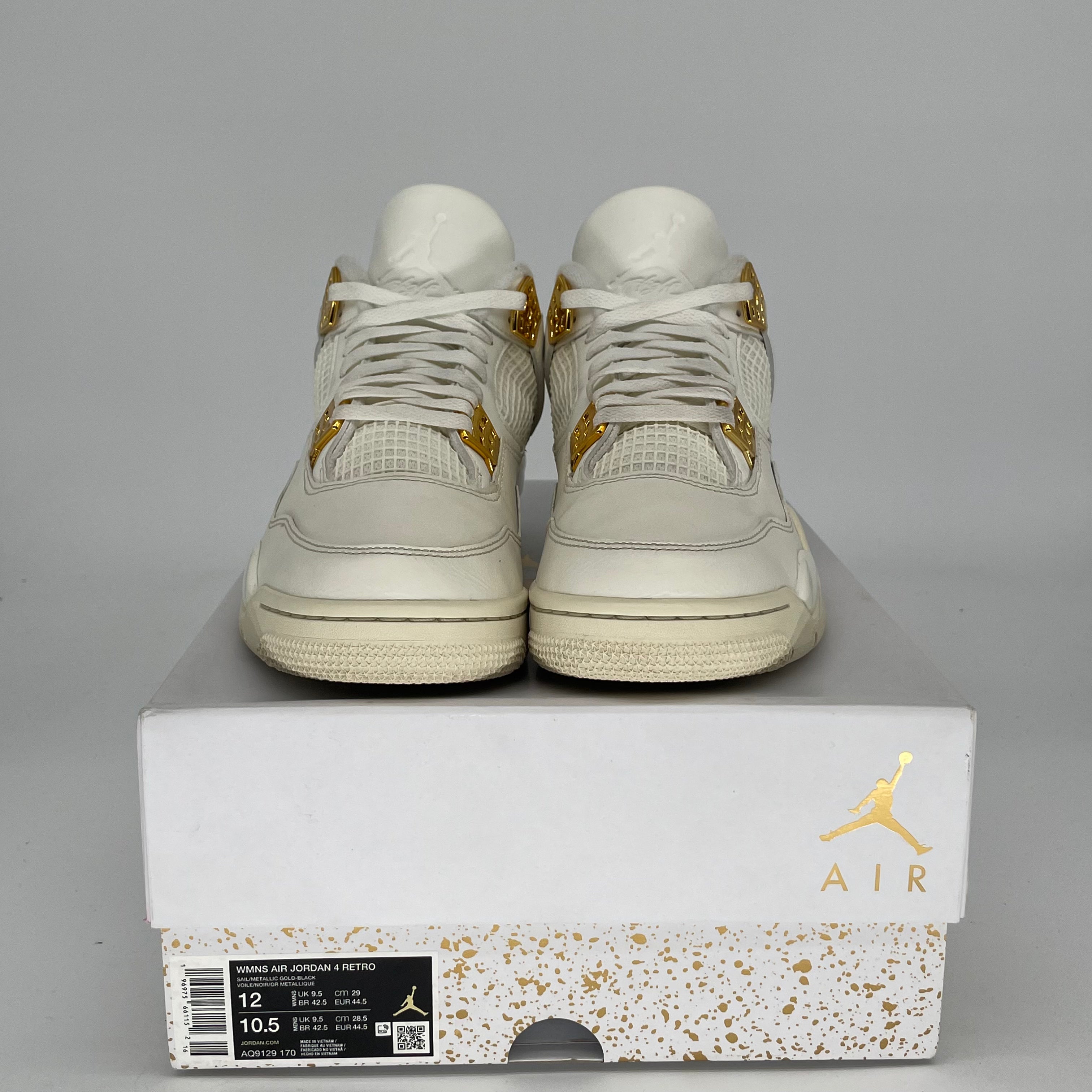 AIR JORDAN 4 METALLIC GOLD Women's Basketball Shoes Size 10.5/12W AQ9129-170 - Perfect for Streetwear, Sneaker Collection & Casual Fashion
