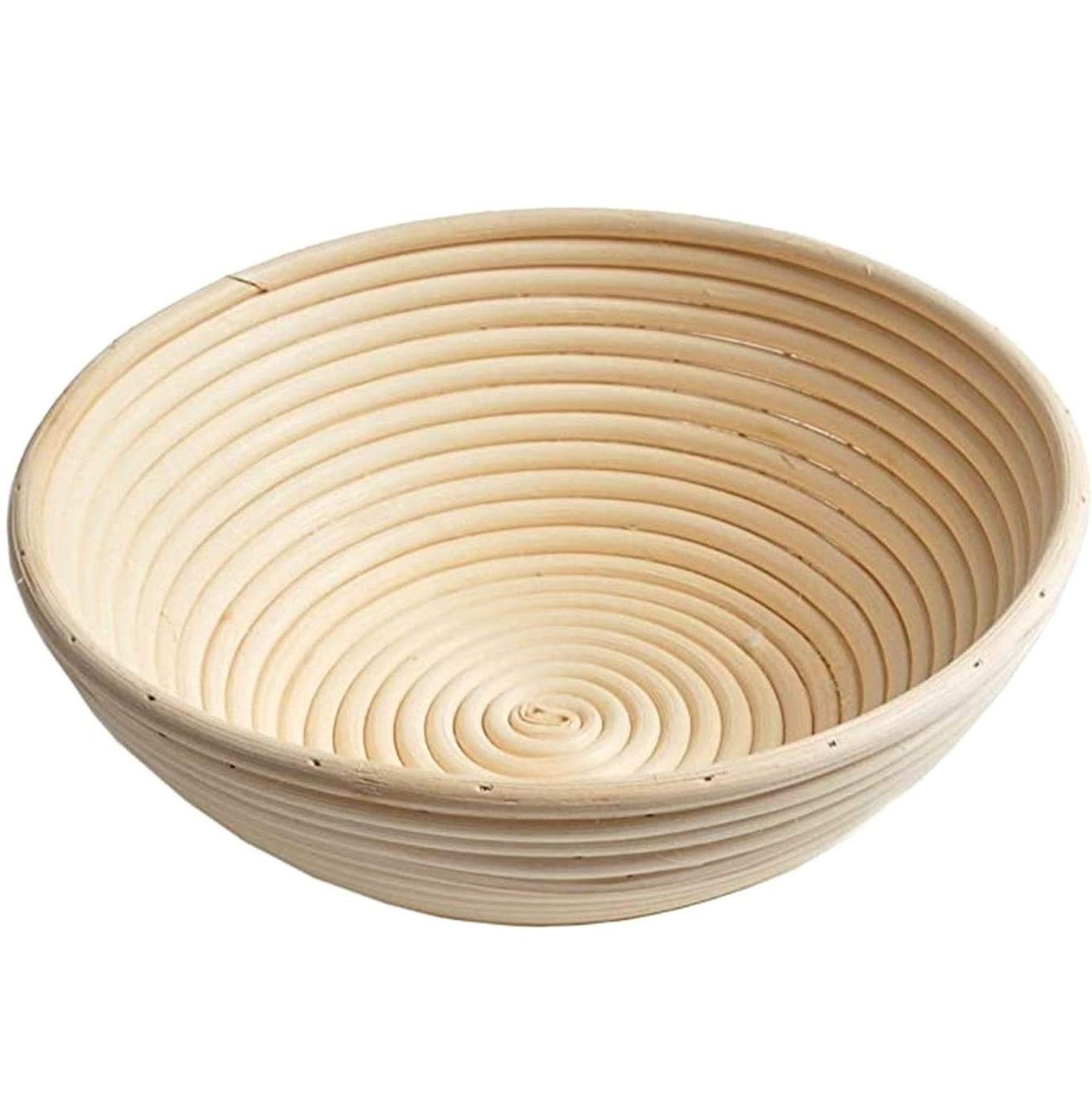 Round Banneton Proofing Basket 20cm Diameter x 8cm Height - Natural Wicker Cane Bread Proofing Basket for 500-600g Dough - Perfect for Sourdough, Artisan Bread Baking & Home Kitchen Use