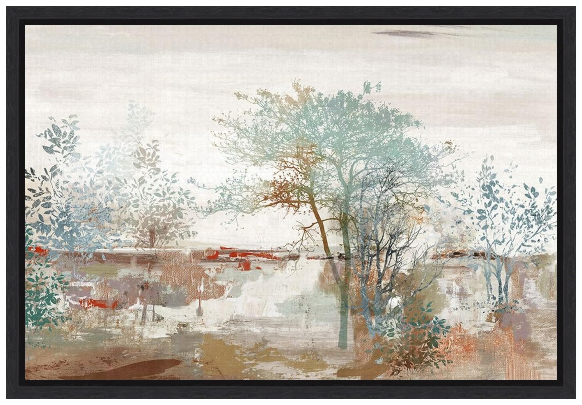 Amanti Art Framed Canvas Wall Art - 16x23 Autumn Silence Landscape Painting by Allison Pearce, Modern Framed Wall Decor for Living Room, Bedroom & Bathroom | Nature-Inspired Home Decor & Office Wall Art