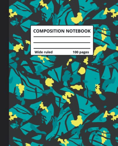 Camouflage Wide Ruled Composition Notebook - Military Camo Pattern Journal with 100 Lined Pages (7.5x9.25 Inches) for School, Office & Outdoor Adventures | Perfect for Kids, Teens & Adults