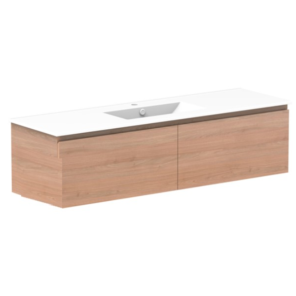 ADP Glacier Pro All Drawer Slim Vanity with Ceramic Top - Modern Bathroom Vanity with Storage for Small Spaces, Perfect for Apartments & Powder Rooms