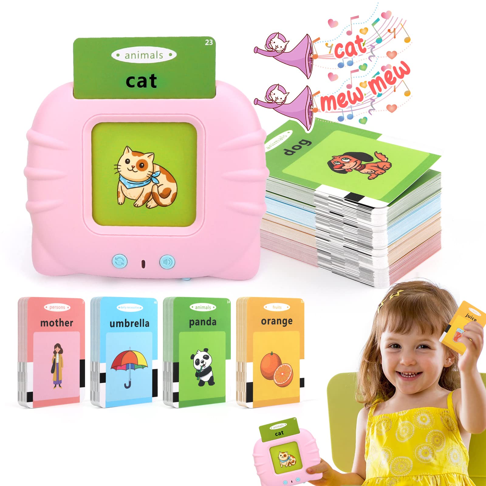 LIONVISON Talking Flash Cards Learning Toys for Toddlers Ages 2-6 - 224 Sight Words Autism Sensory Toys, Preschool Montessori Educational Gifts for Boys & Girls - Perfect for Home, Classroom & Travel Learning Activities