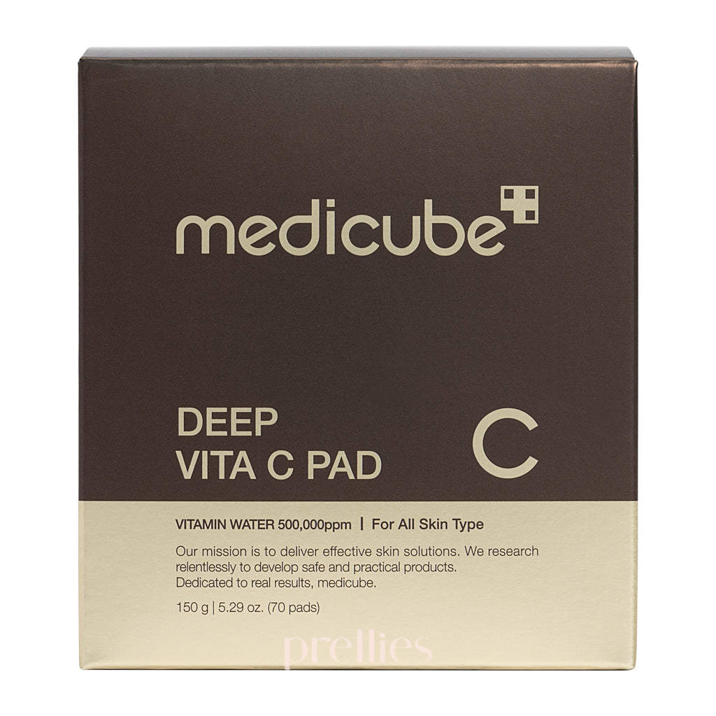 Medicube Deep Vita C Pad - 70 Pads Brightening & Exfoliating Face Mask for Glowing Skin | Korean Skincare for Acne, Dark Spots & Wrinkles | Perfect for Night Routine & Travel Skincare