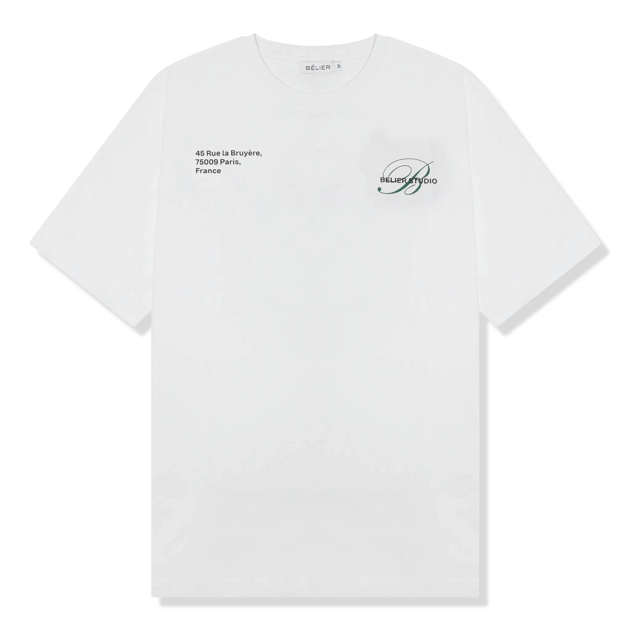 Belier White Initial Studio T-Shirt - Custom Monogram Tee for Men & Women - Perfect for Casual Wear, Gifts, and Personalized Fashion