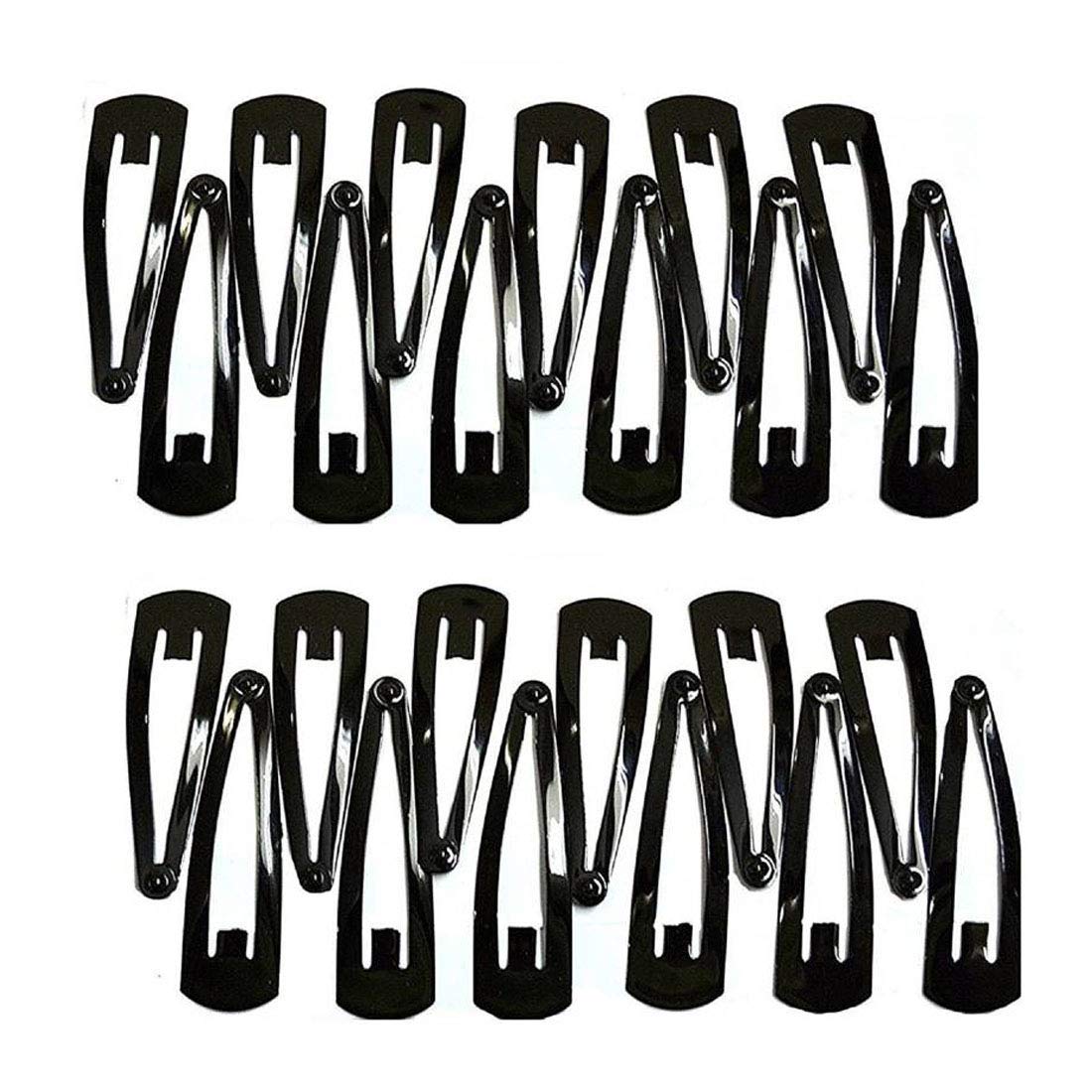 GuruEmbellish Black Metal Tic Tac Hair Clips for Women & Girls - 24 Pairs of Stylish Hair Accessories for School, Work & Special Occasions