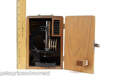 Bausch & Lomb Model R Microscope with Prepared Slides in Wooden Box - Perfect for Biology Students, Science Classrooms & Home Laboratory Use