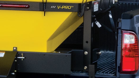 SnowEx V Pro Poly Hopper Spreader - Heavy Duty Salt & Ice Melt Spreader for Driveways, Parking Lots & Commercial Snow Removal