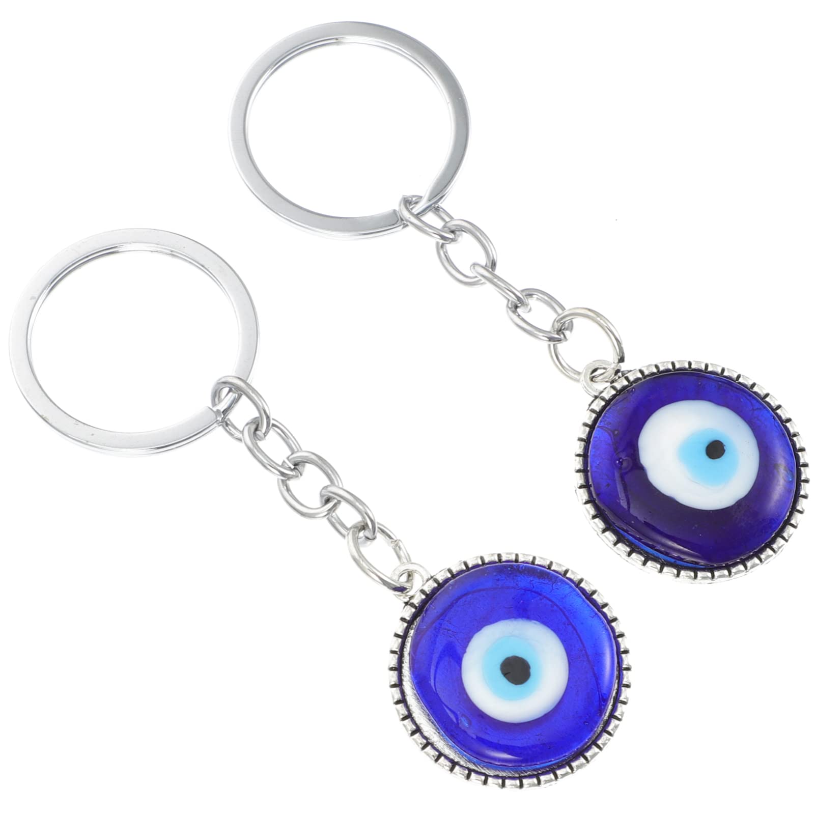 Evil Eye Keychain - Blue Amulet Pendant for Car & Home (2pcs)