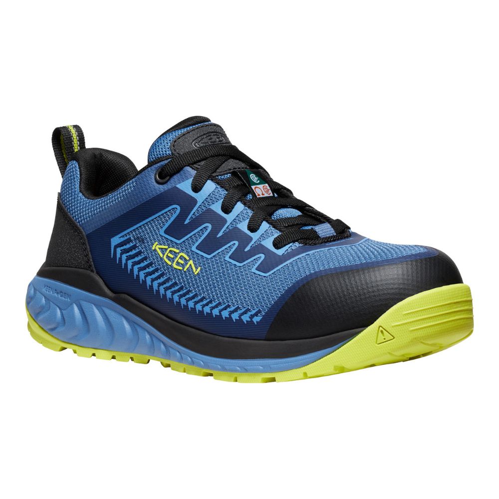 Keen Arvada Men's Composite Toe Athletic Work Shoes - Lightweight & Slip-Resistant Safety Shoes for Construction, Warehouse & Outdoor Work (Blue, Model 1027681)