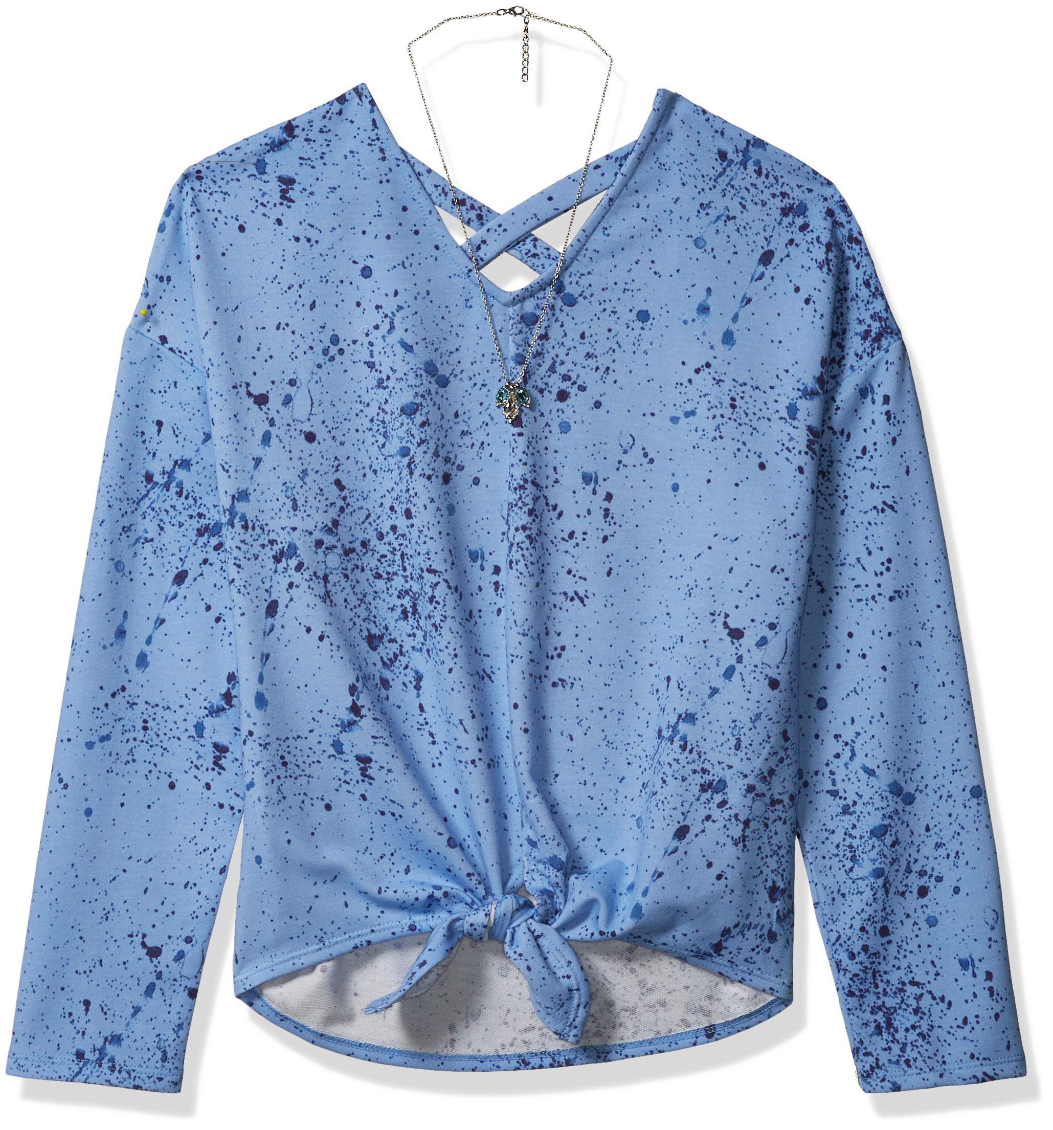 Amy Byer Girls' Tie Front Cross Back Top - Cute & Stylish Summer Blouse for School, Playdates & Outdoor Activities