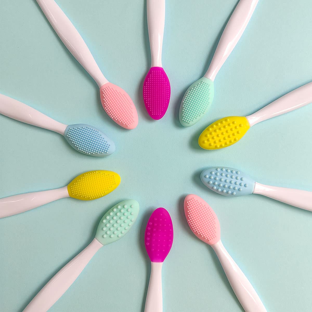 4 PCS Double-Sided Silicone Lip Scrub Brush - Exfoliating Lip Brush for Men & Women - Soft Lip Exfoliator for Smoother, Fuller Lips - Perfect for Lip Care Routine & Makeup Prep