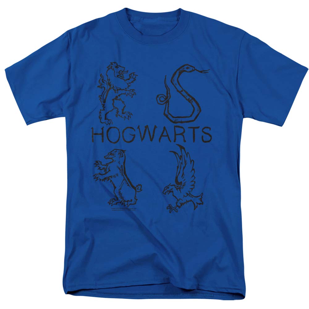 Harry Potter Literary Crests Unisex T-Shirt for Adults - Hogwarts House Pride Apparel for Men & Women - Perfect for Cosplay, Halloween & Potterhead Gifts