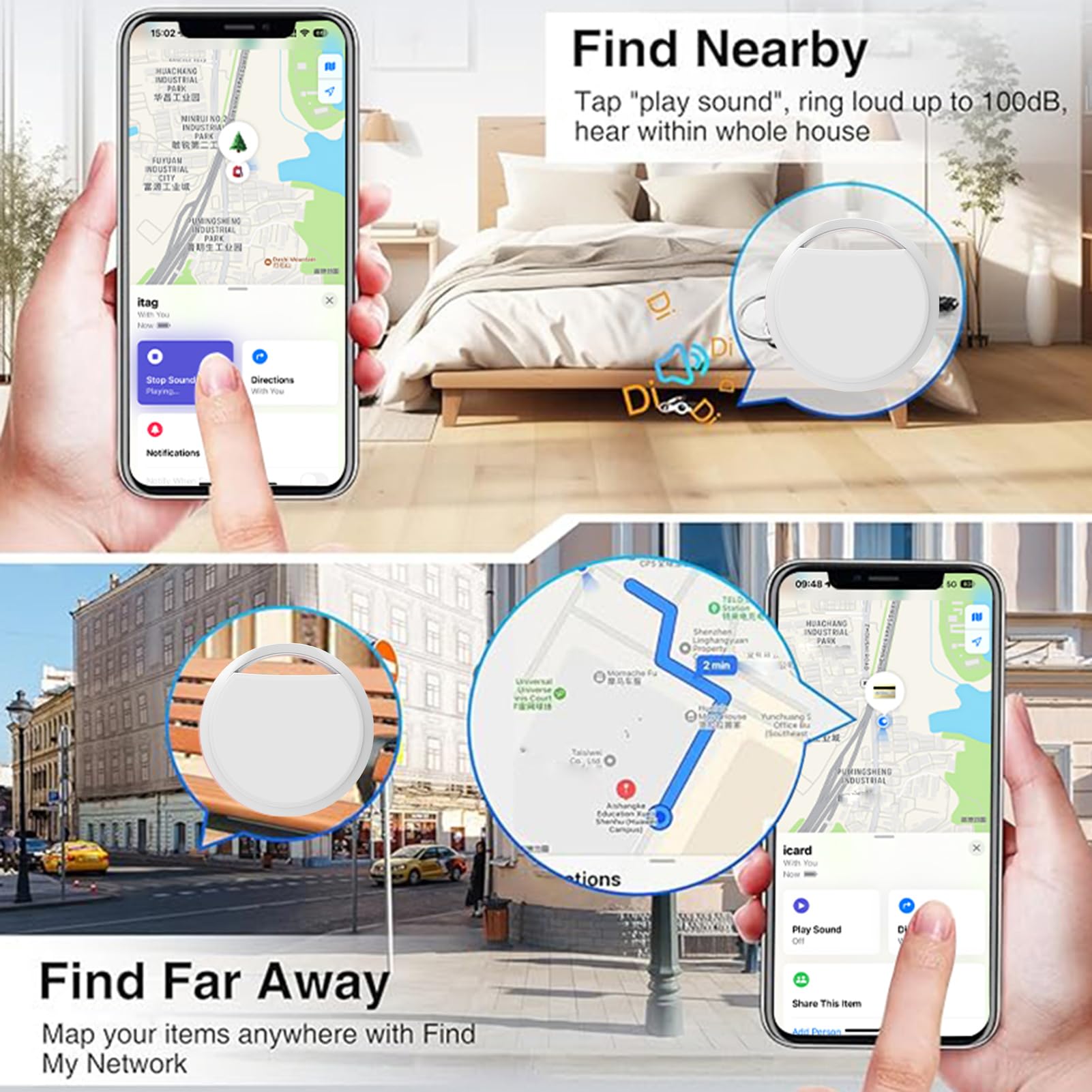 Bluetooth Key Finder & Luggage Tracker - Apple Find My Compatible GPS Tracker for Keys, Wallets, Bags | Anti-Loss Device for Travel, Office & Daily Use