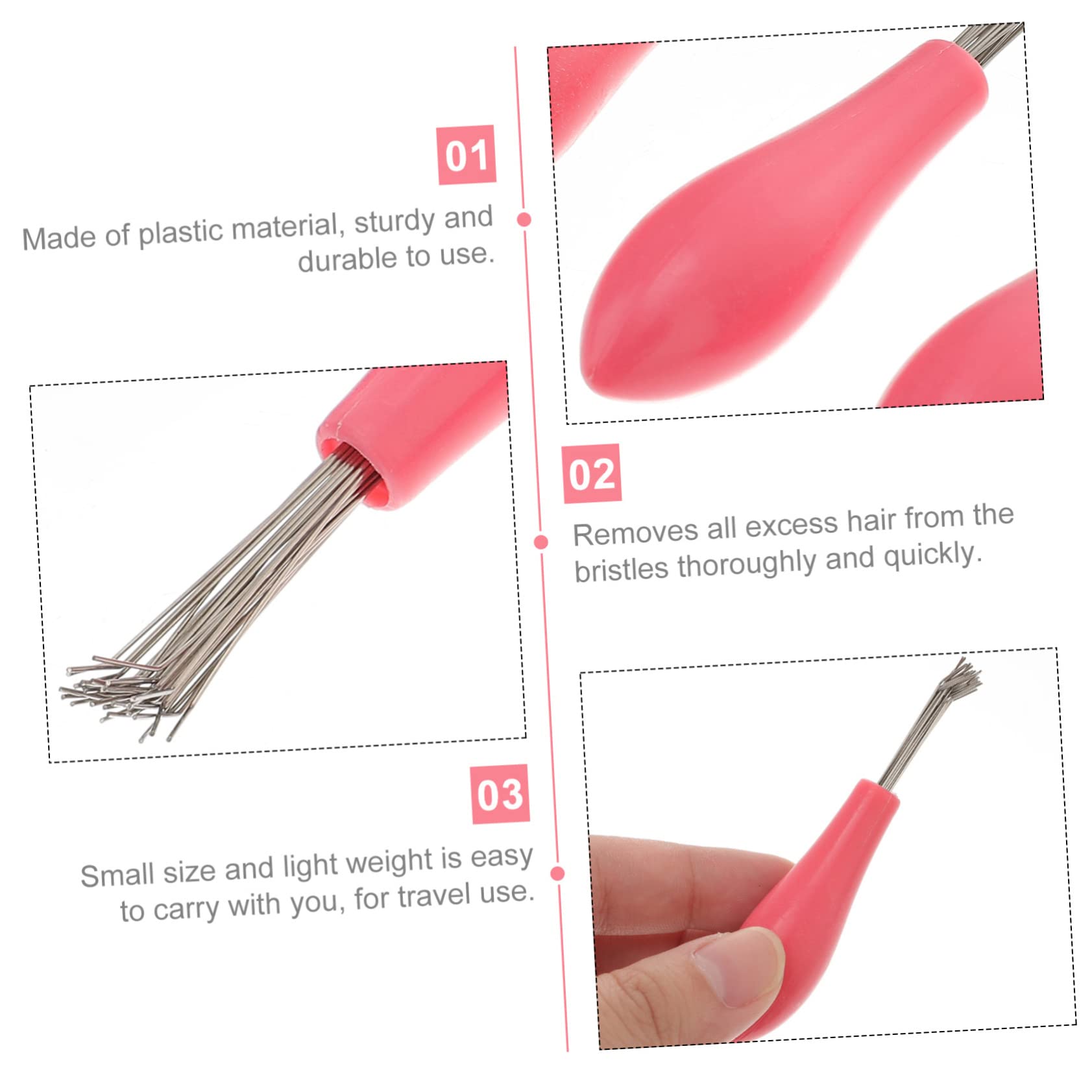 4Pcs Mini Hair Brush Cleaner Comb - Metal Wire Rake Cleaning Tool for Salon & Home - Detangling & Deep Cleaning for Curly, Straight & Wavy Hair - Perfect for Hotels, Travel & Personal Grooming Kits