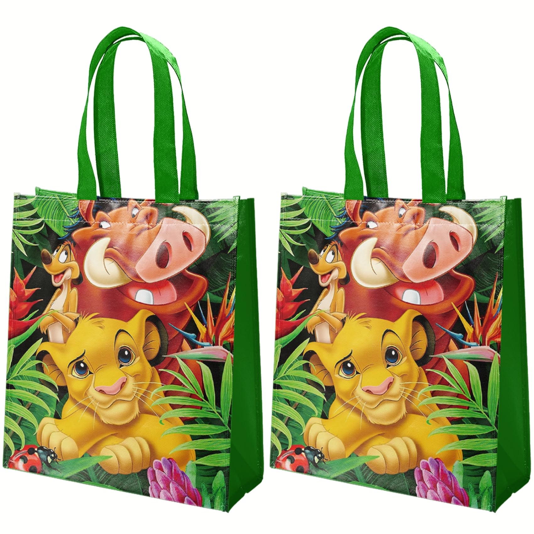 15 Pcs Large Lion King Birthday Party Bags - Reusable Lion King Themed Gift Bags with Handles for Birthday Decorations & Favors | Perfect for Disney Themed Parties, Baby Showers & Kids' Birthday Celebrations