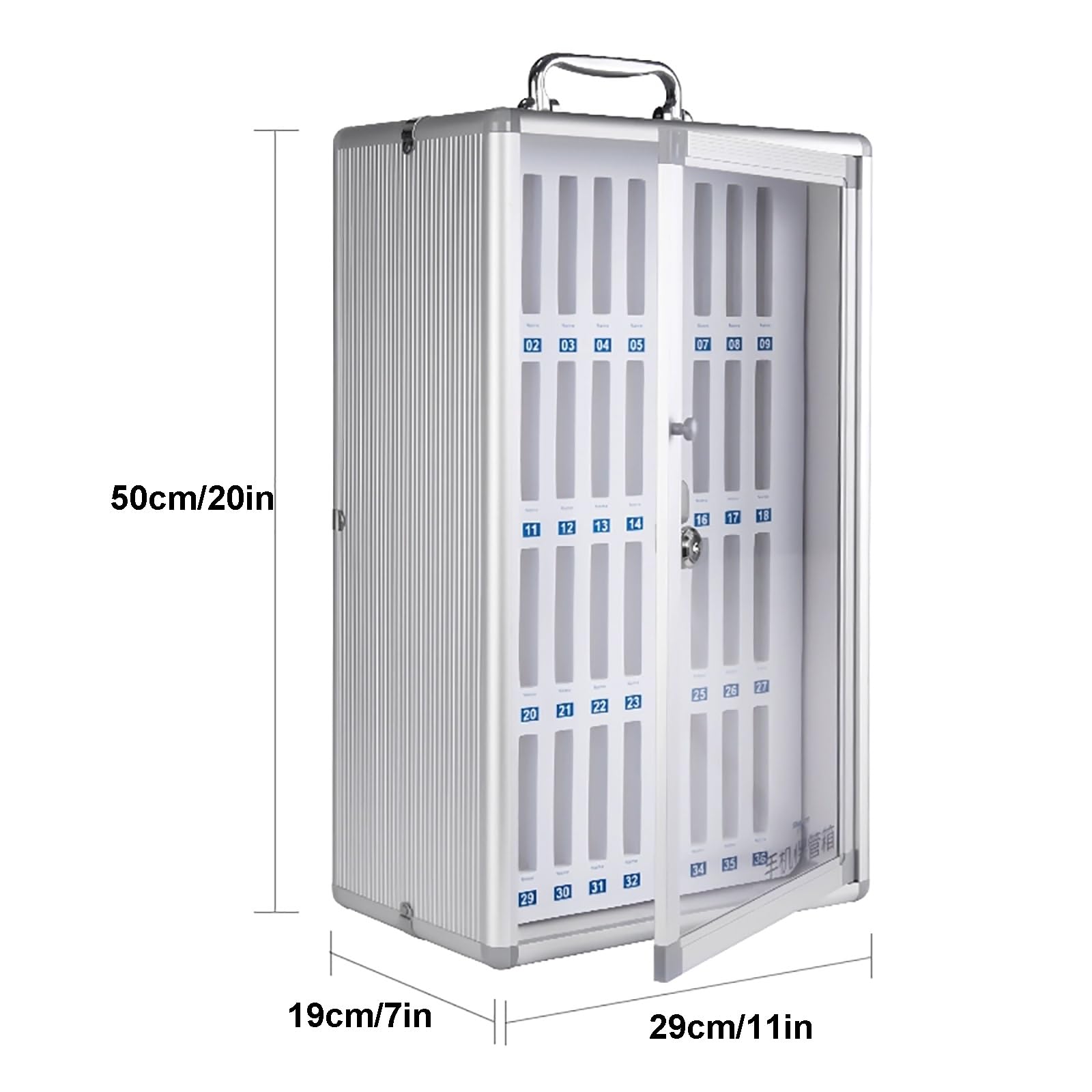 36-Slot Wall Mounted Cell Phone Storage Cabinet with Lock & Keys - Secure Phone Holder for Classroom, Office, Exam, Library & Gym - Organize & Protect Devices Safely