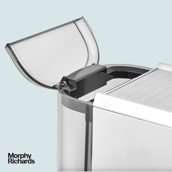 Morphy Richards Compact Espresso Machine with Milk Frother - 1L Water Tank, Dual Cup, Variable Steam Control - Works with Ground Coffee & ESE Pods - Stainless Steel (Model 172022) - Perfect for Home, Office or Small Cafes