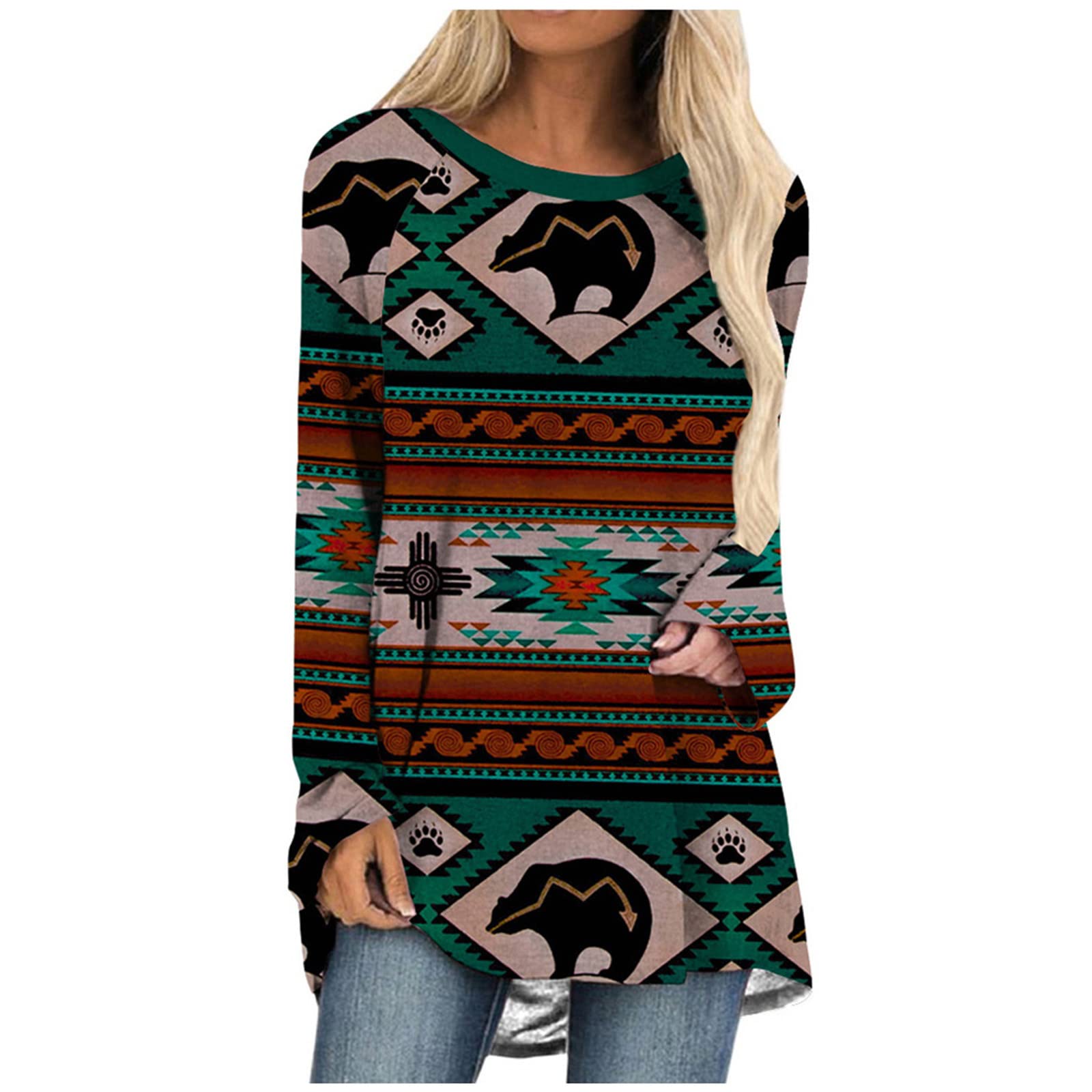 Women's Casual Graphic Print Long Sleeve Crewneck T-Shirt - Summer & Fall Fashion Tee for Everyday Wear, Work, and Weekend Outings