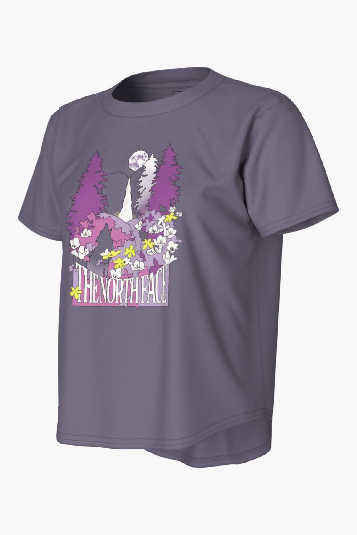 The North Face Girls' Purple Mountains Graphic T-Shirt - Soft Cotton Tee for Outdoor Adventures & Casual Wear