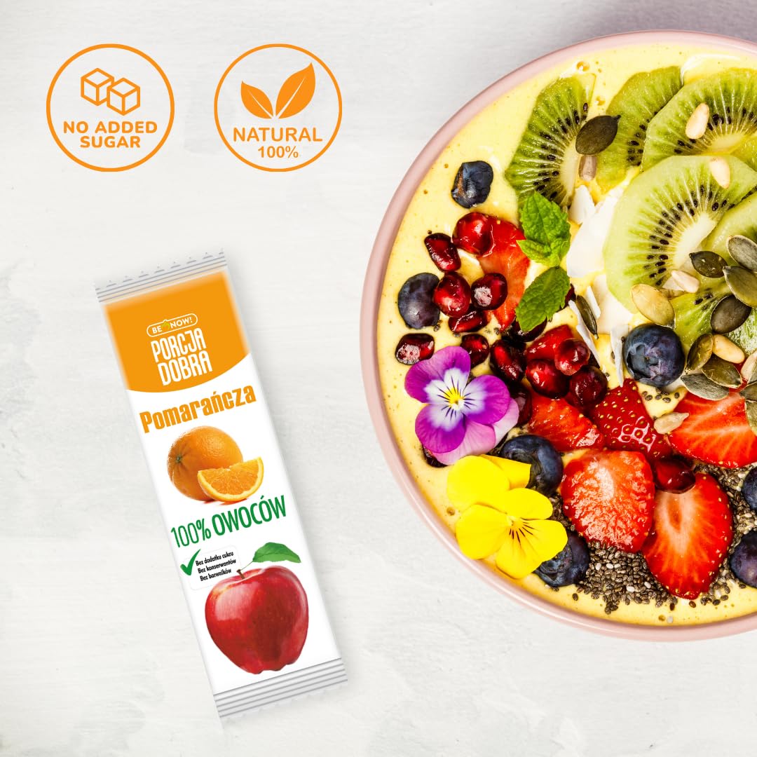 Healthy Fruit Snacks - Apple & Orange Flavored (Pack of 24) | 100% Natural, Sugar Free, Vegan, Non-GMO, Gluten-Free | Perfect for Kids Lunch Boxes, Office Snacks & On-the-Go Energy Boost