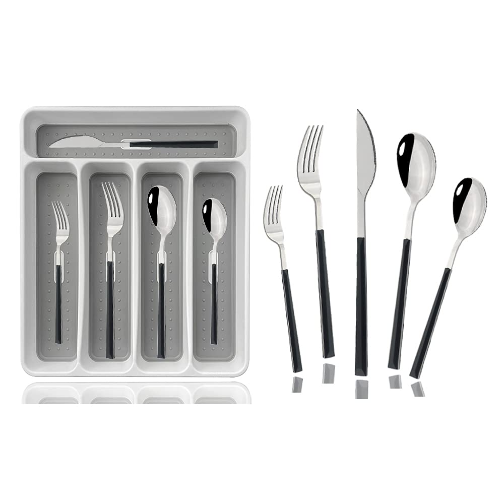 6/30Pcs Stainless Steel Flatware Set with Wooden Handle - Western Dinnerware Cutlery Set Includes Knife, Fork & Spoon - Elegant Tableware for Restaurants, Weddings & Home Dining (Yellow)