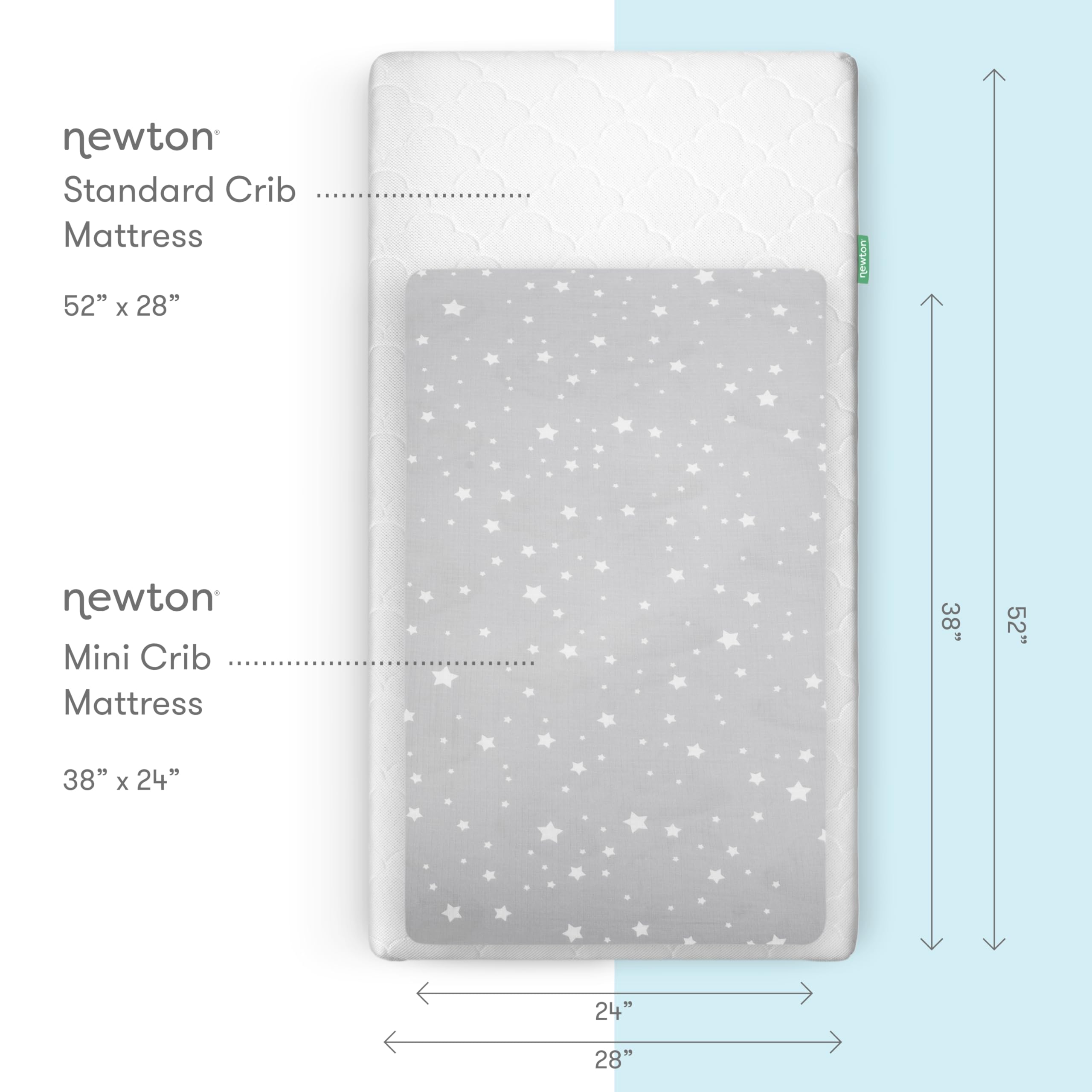 Organic Muslin Cotton Mini Crib Sheets 2-Pack - Breathable & Soft Baby Bedding for 24