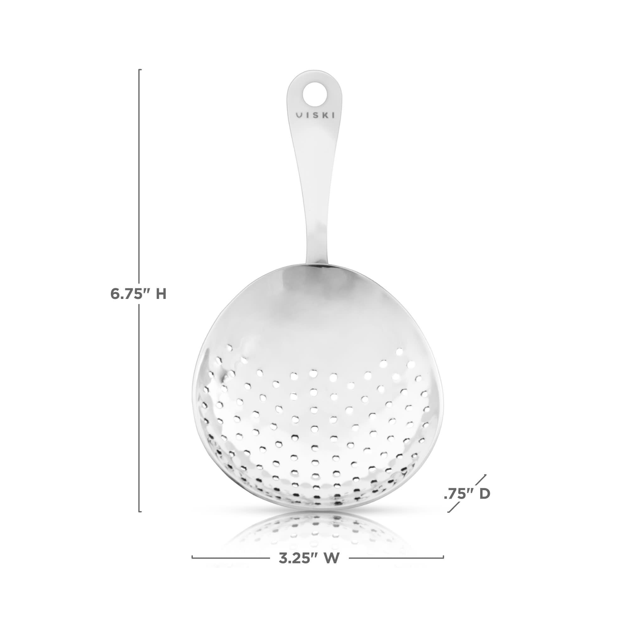 Harrison Julep Strainer - Premium Stainless Steel Cocktail Strainer for Mint Juleps & Mixed Drinks - Perfect for Home Bars, Cocktail Parties & Bartending