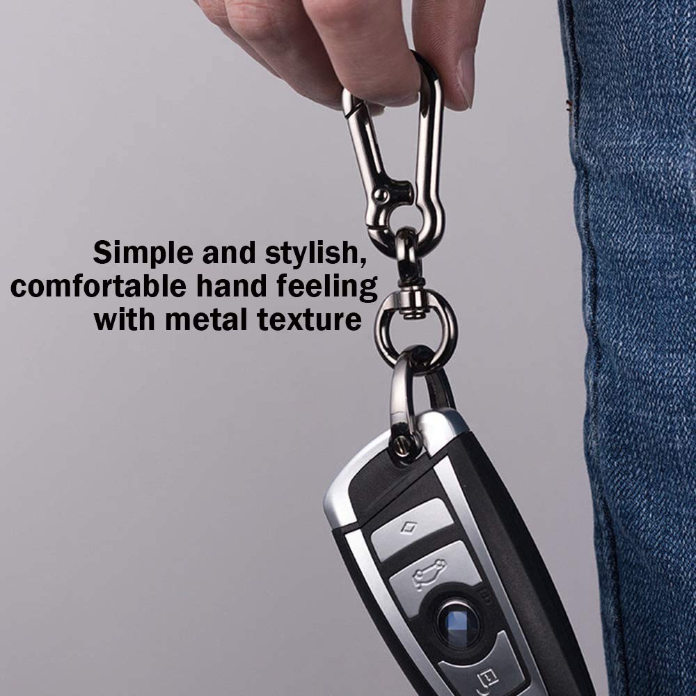 Premium Zinc Metal Key Fob with Carabiner Clip - Durable Key Ring for Car Keys & Home Use