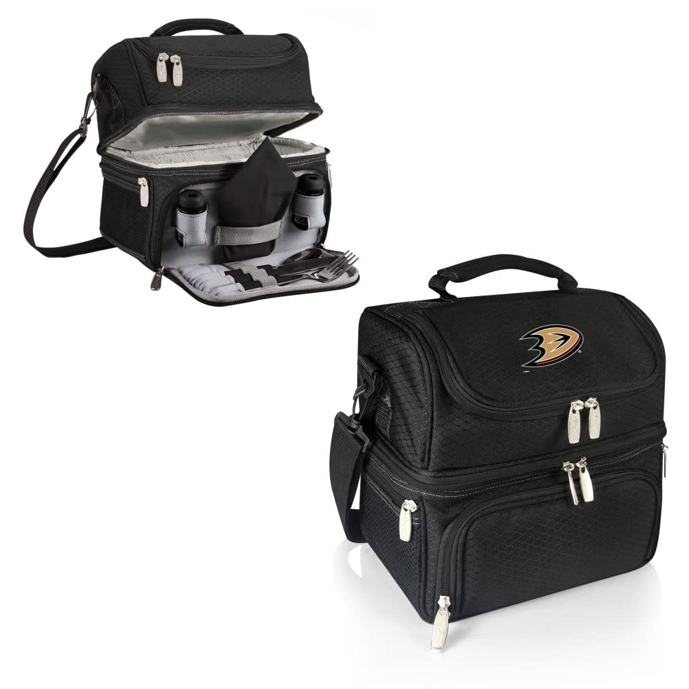 NHL Anaheim Ducks Insulated Lunch Bag with Picnic Set - Leakproof Cooler Lunch Box for School, Work & Outdoor Activities