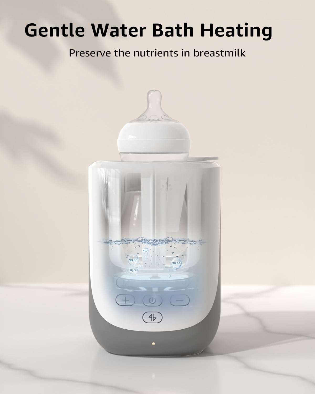 GROWNSY Baby Bottle Warmer with Auto-Lift & Night Light - Fast Heating for Breast Milk and Formula - Perfect for Night Feedings and Travel