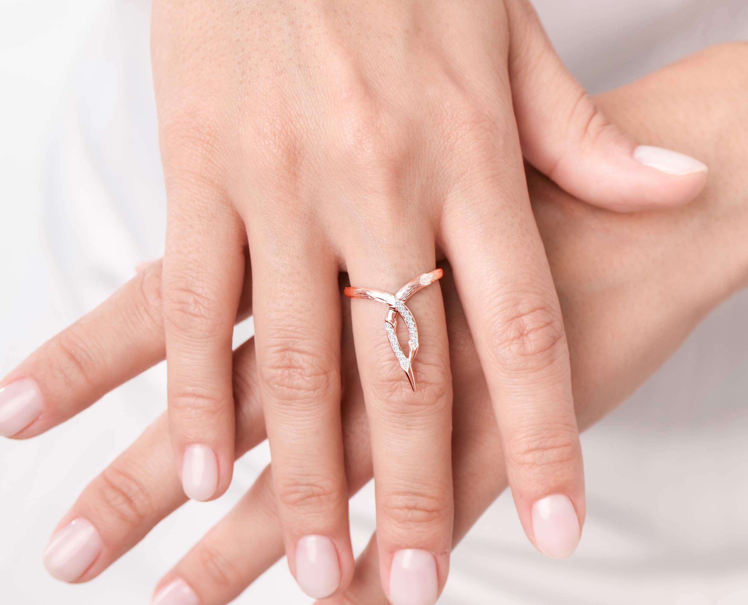Floral Rose Gold Wedding & Engagement Ring Set for Women - Moissanite Orchid Flower Ring - Elegant Bridal Jewelry for Proposals, Anniversaries & Special Occasions