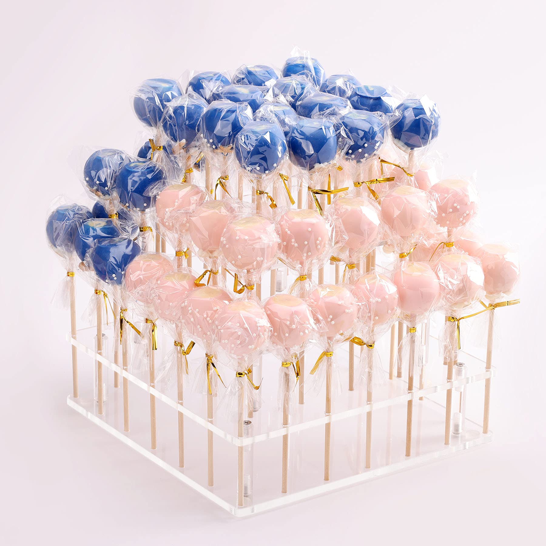 Goabroa 3-Tier Clear Acrylic Cake Pop Stand - 56 Hole Dessert Display Holder for Baby Showers, Weddings, Birthday Parties & Anniversaries | Perfect for Candy Buffets, Dessert Tables & Party Decorations
