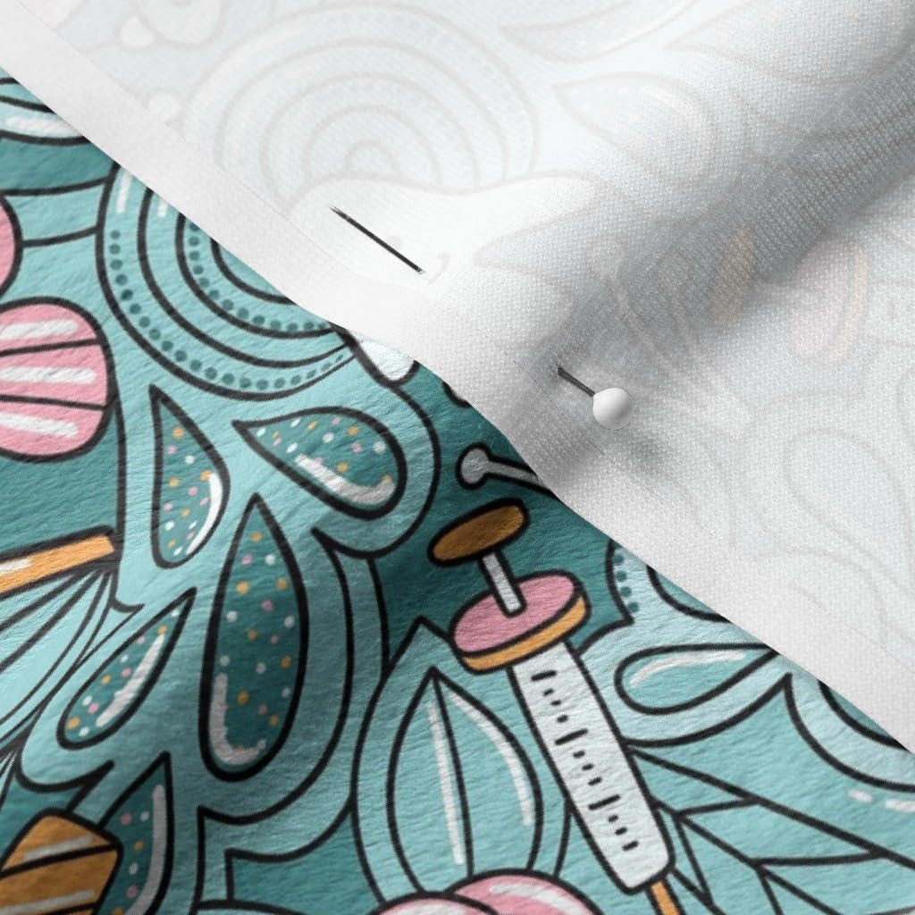 Dentist Teeth Doodles Cute Tooth Print Minky Fabric - Soft Plush Fat Quarter for Sewing Baby Blankets, Quilt Backing & DIY Projects - Perfect for Nursery Decor, Kids Room & Gift Making