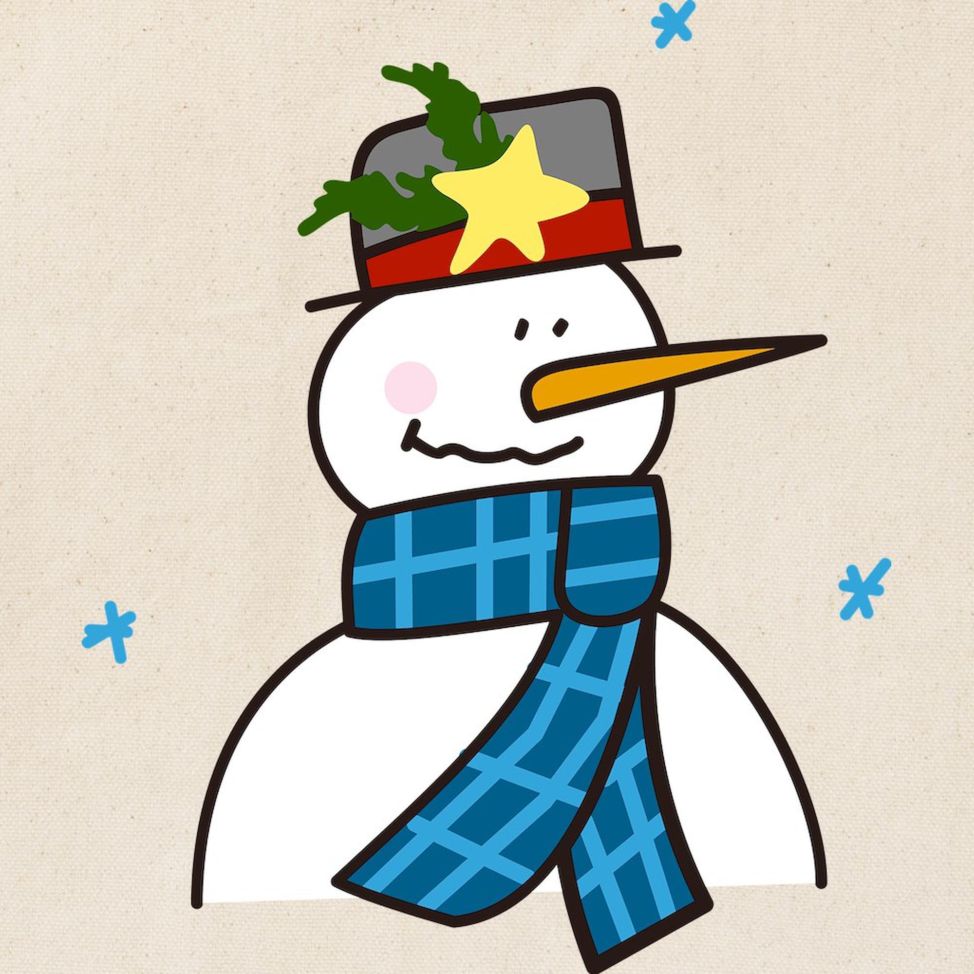 Winter Snowman Tote Bag - Natural Canvas Reusable Shopping Bag for Groceries, Beach & Holiday Gifts | Eco-Friendly & Durable