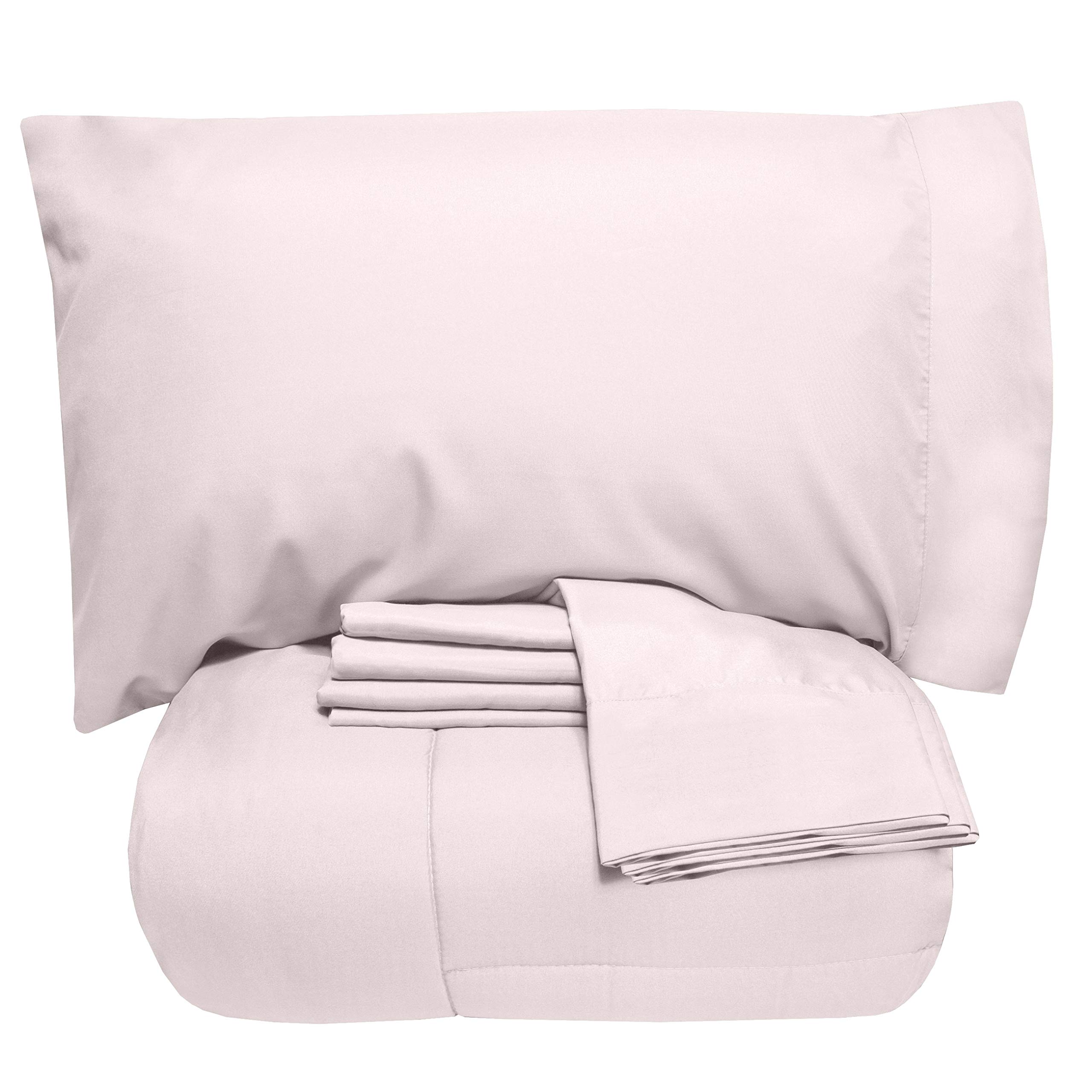Premium 7-Piece Down-Alternative Bedding Set - 100% Cotton 600 TC Oversized King for Cozy Sleep