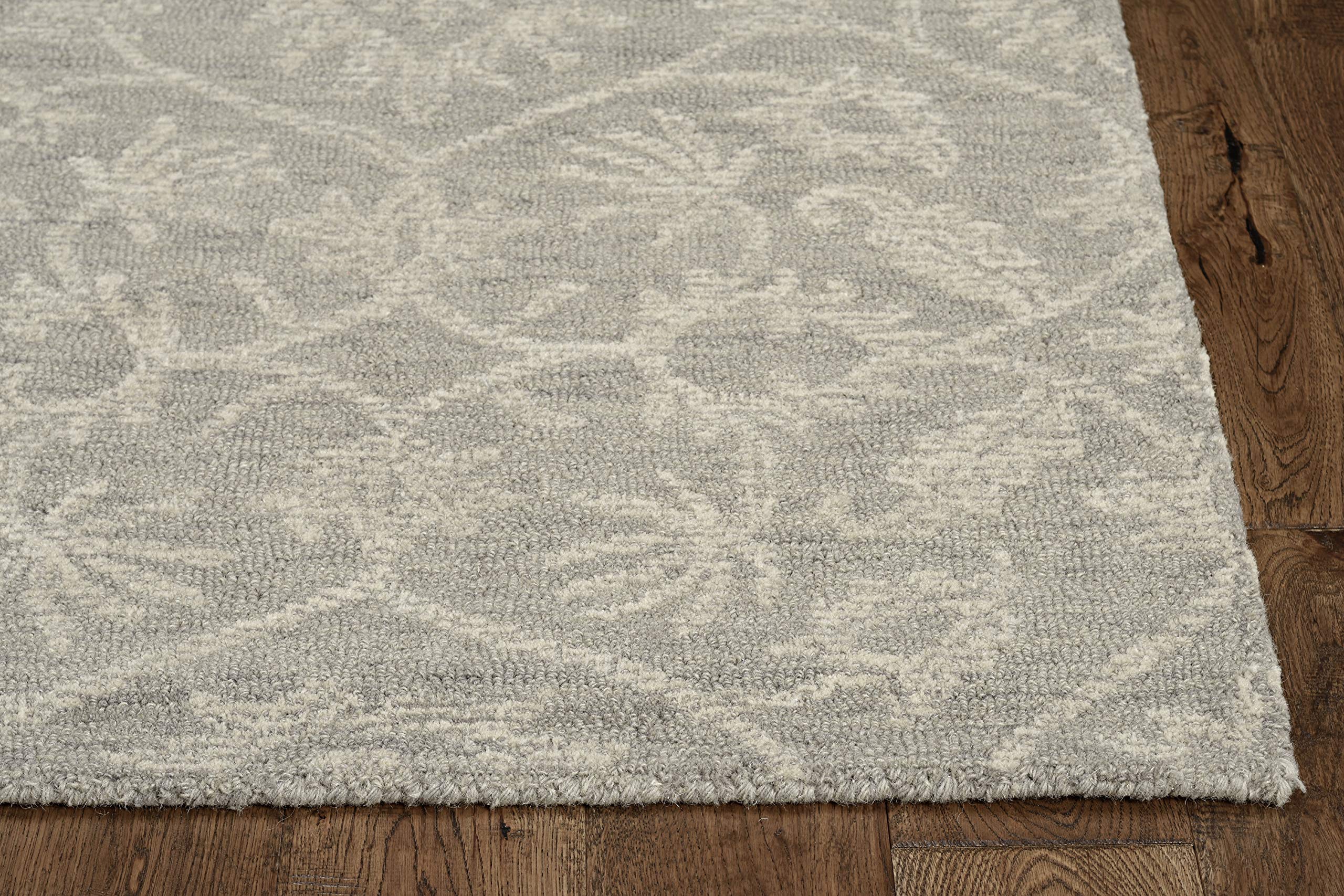 NEW HOME Brighton 5' x 7' Hand-Tufted Wool Accent Rug in Grey - Soft & Durable Area Rug for Living Room, Bedroom, or Office Decor