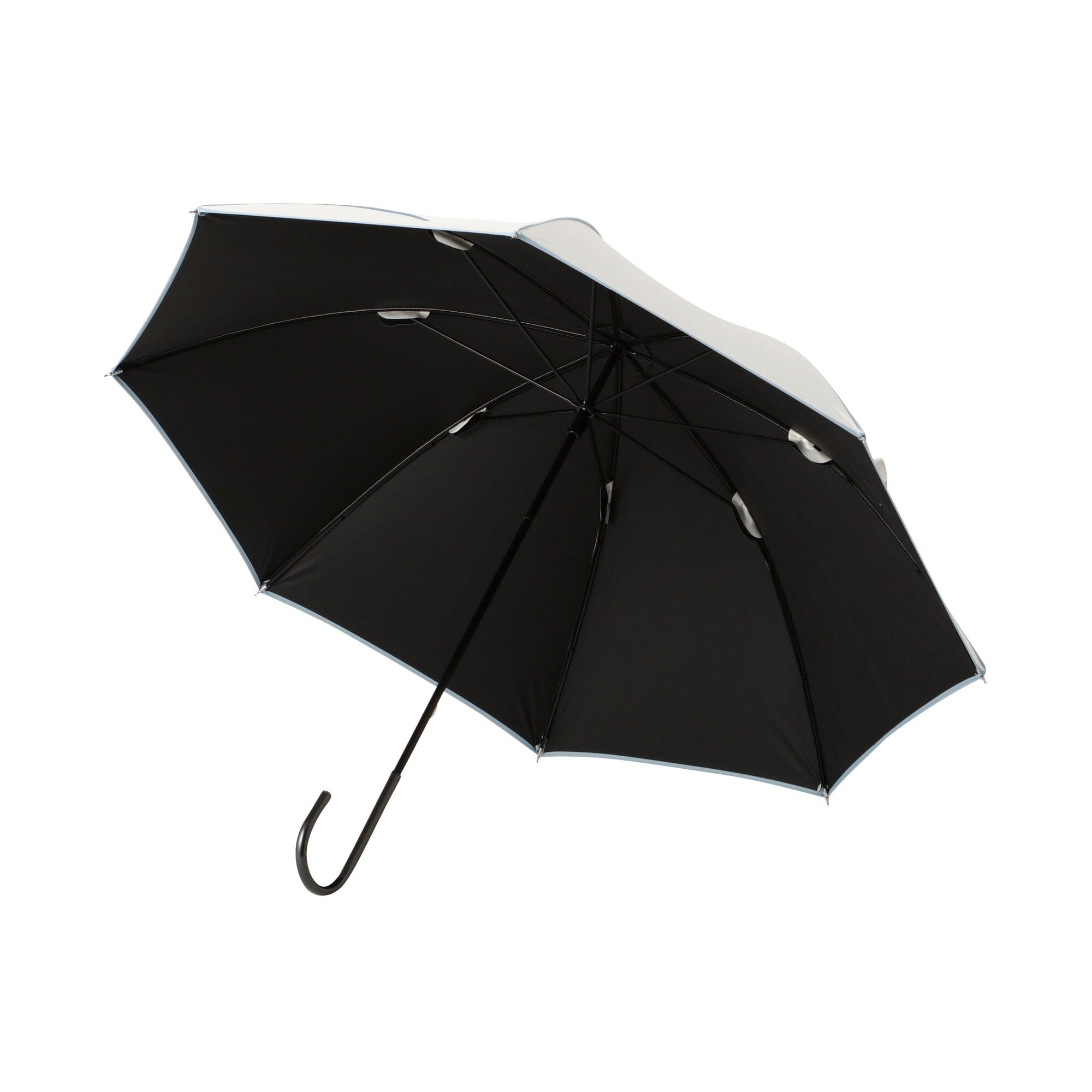 50cm White Blackout Piping Long Umbrella for Outdoor Rain Protection - Perfect for Walking, Commuting, and Travel