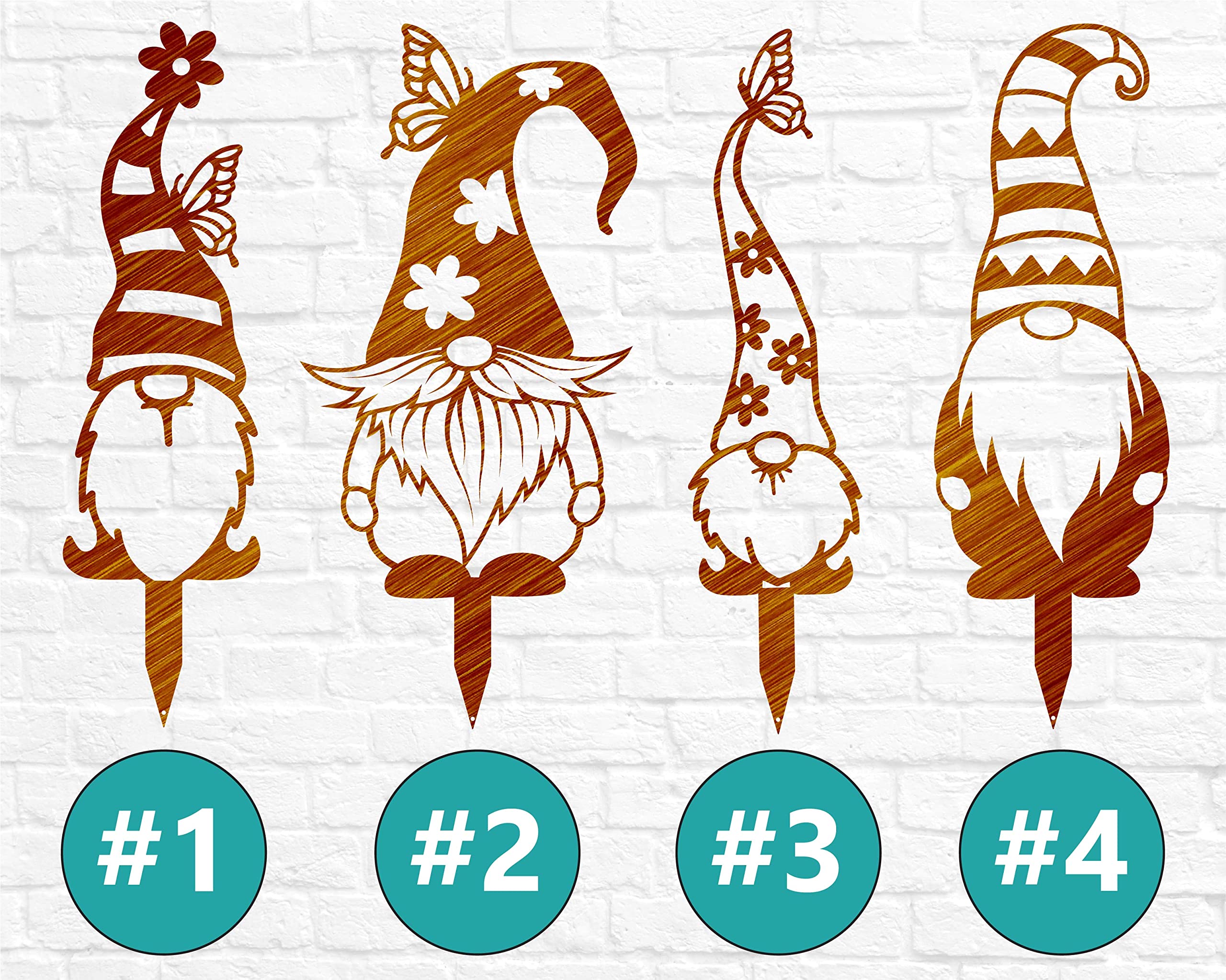Garden Gnome Stakes - Outdoor Decor for Yard & Fairy Gardens | Spring Garden Art & Housewarming Gift | Perfect for Lawns, Flower Beds & Patios