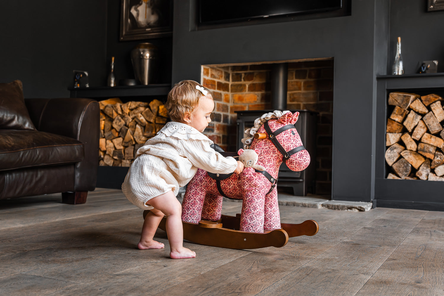Cooper & Beau Classic Wooden Rocking Horse for Kids - Perfect Nursery Decor & Toddler Gift for Birthday or Christmas