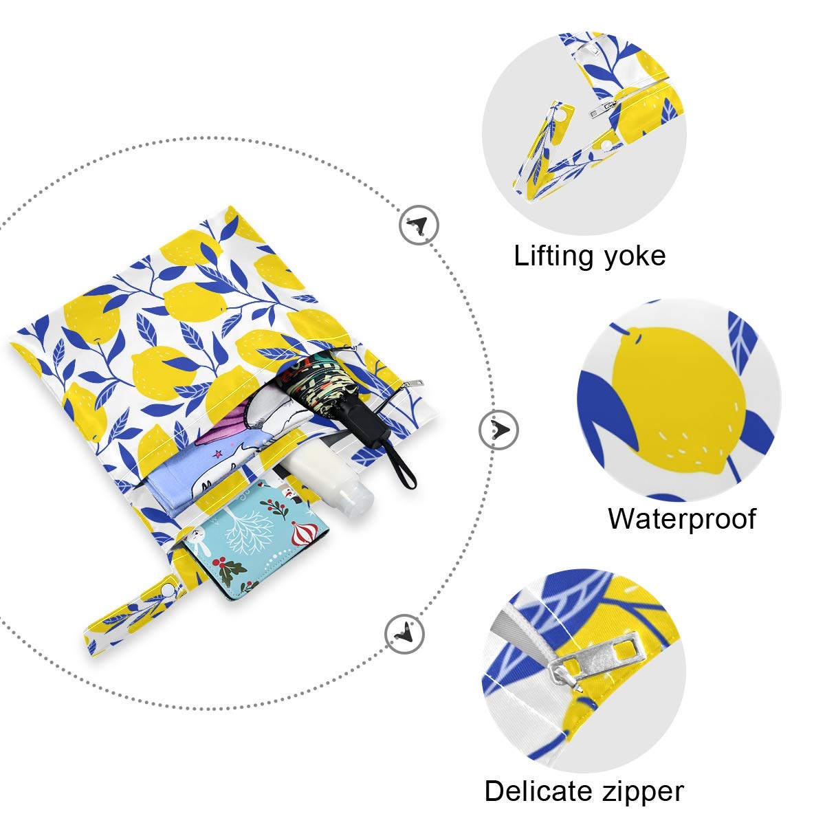 Waterproof Wet Dry Bags for Cloth Diapers & Swimsuits - Reusable Travel & Beach Storage Pouches - Ideal for Wet Clothes, Toiletries & Baby Essentials (2 Pack) - Perfect for Daycare, Pool Trips & Gym Use