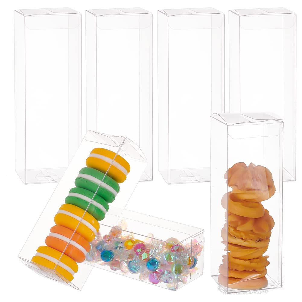 BENECREAT 30PCS 6x2x2 Inch Clear Plastic Favor Boxes - Small Gift Packaging Boxes for Wedding, Party Favors, Desserts, Candies & DIY Crafts - Perfect for Baby Showers, Birthday Parties & Holiday Events