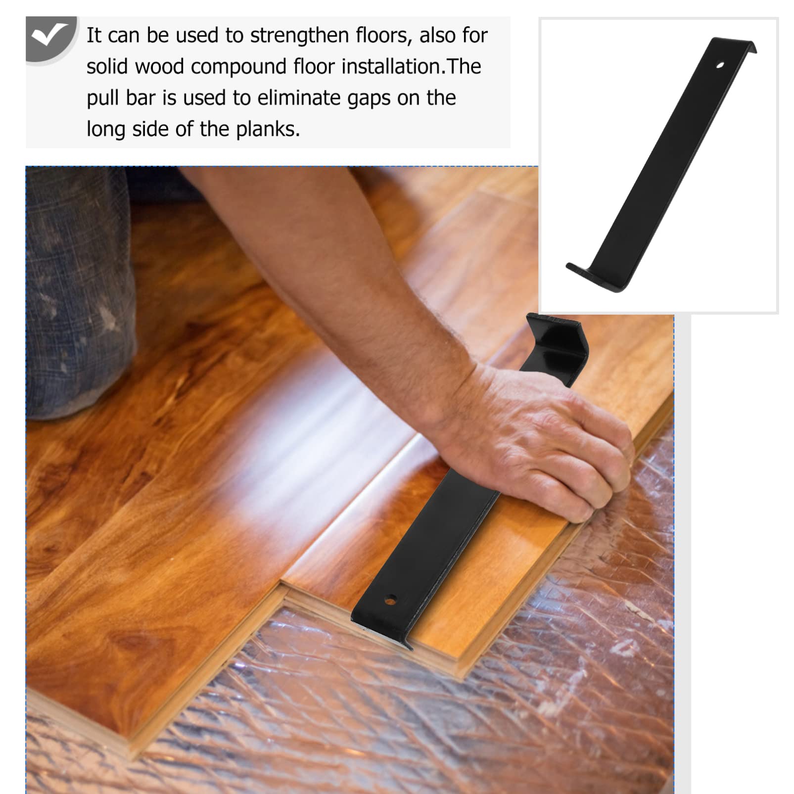Professional Laminate Flooring Installation Bar - Heavy Duty Metal Spring Steel Tool for Wood & Laminate Plank Flooring - Perfect for DIY Home Renovation & Flooring Projects
