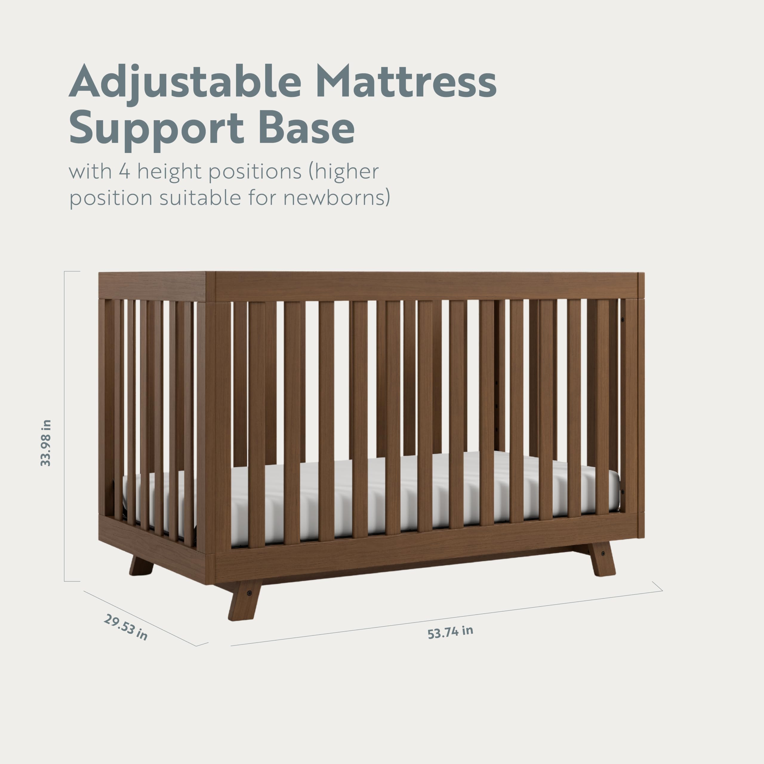 Storkcraft Beckett 3-in-1 Convertible Crib in Hazelnut - GREENGUARD Gold Certified, Converts from Crib to Toddler Bed, Fits Standard Full-Size Crib Mattress | Safe Nursery Furniture for Newborns & Toddlers | Perfect for Baby Rooms & Daycare Centers