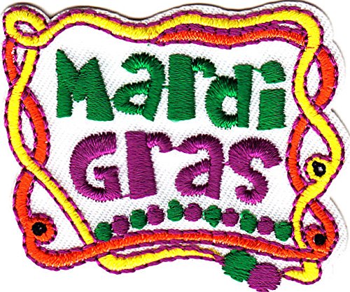 MARDI GRAS Iron On Embroidered Patch - Festive Applique for Costumes, Hats & DIY Crafts - Perfect for Carnival Celebrations, Parties & Holiday Decorations