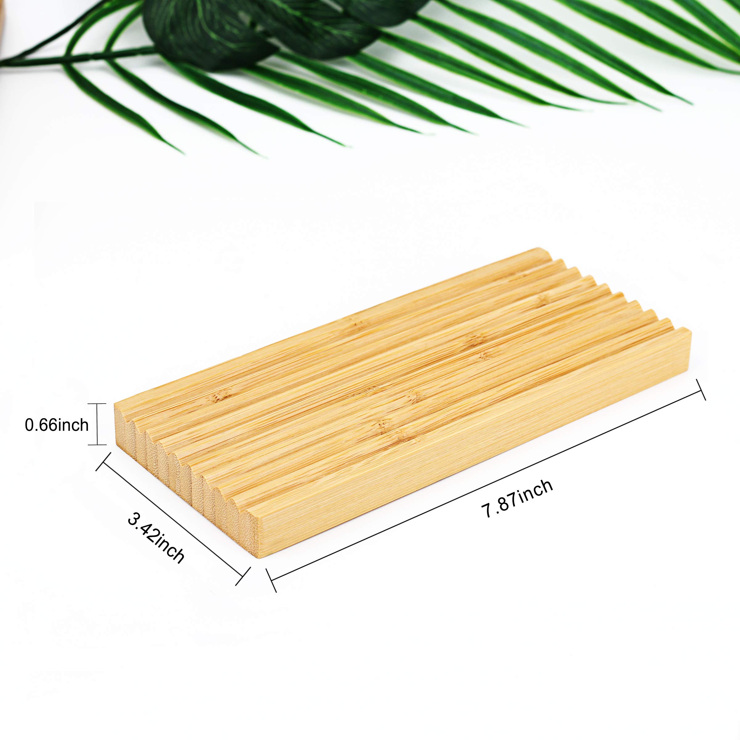 Bamboo Soap Dish Holder - Natural Wooden Soap Tray for Shower, Bathroom & Kitchen - Perfect for Organizing Bar Soaps in Wet Areas